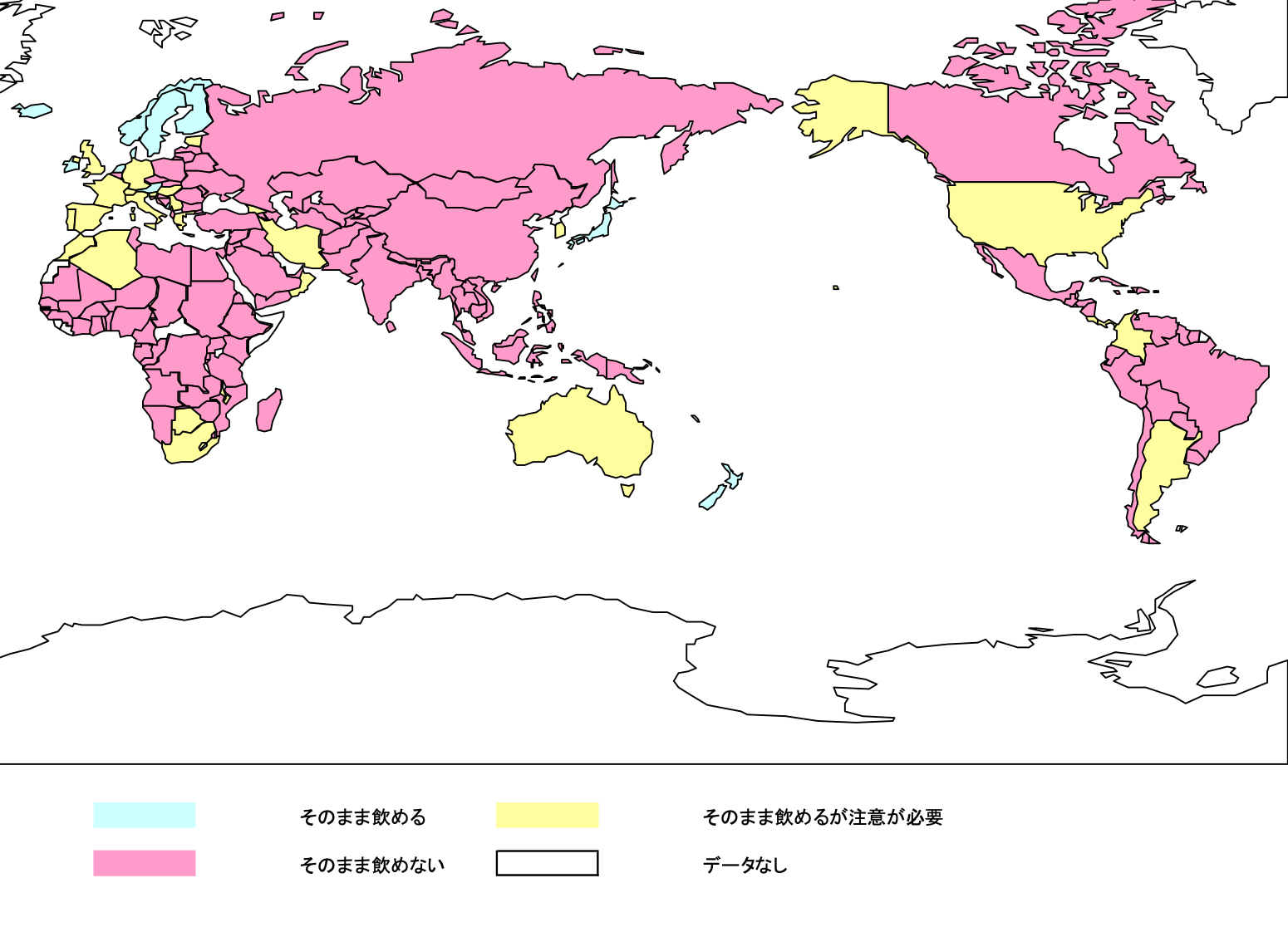 安全な水が飲めない国 ランキング